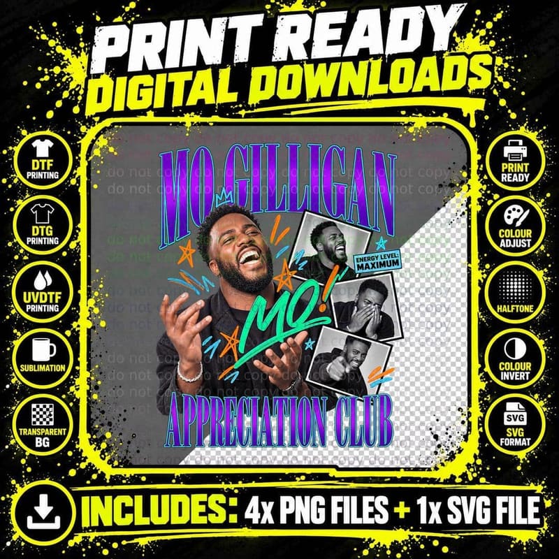 Mo Energy Level Maximum Appreciation Club South London Comedian Retro T-Shirt Png SVG Digital Bundle