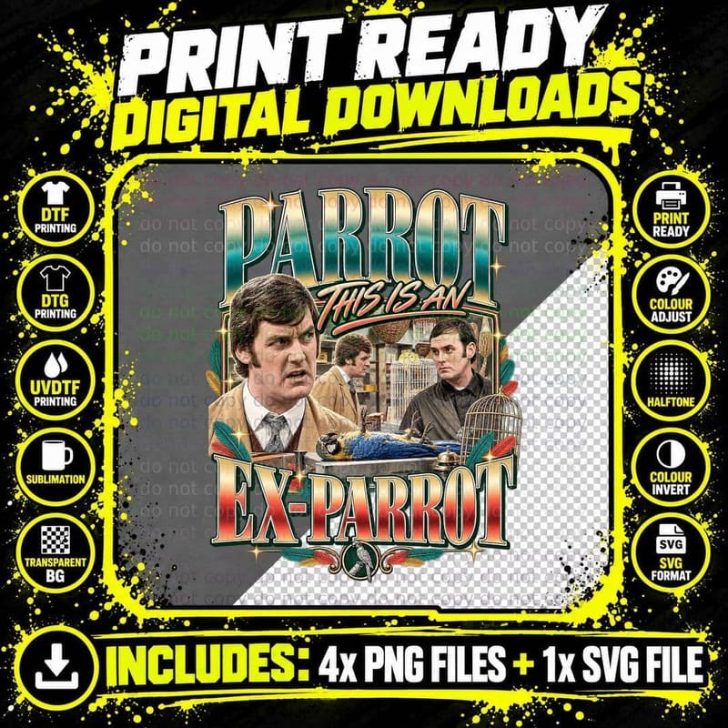 Monty Python Dead Parrot Sketch John Cleese Michael Png SVG Digital Bundle