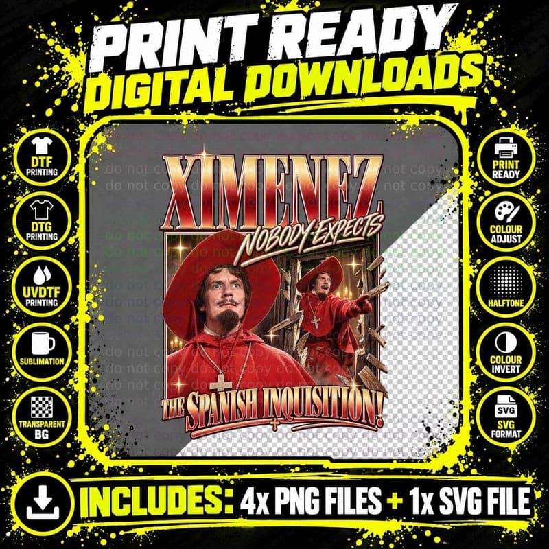 Monty Python Spanish Inquisition Cardinal Ximenez Retro Png SVG Digital Bundle