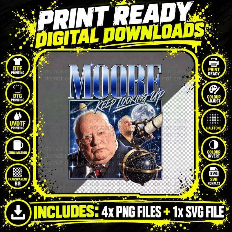 Patrick Moore The Sky at Night Retro Astronomy Vintage Png SVG Digital Bundle