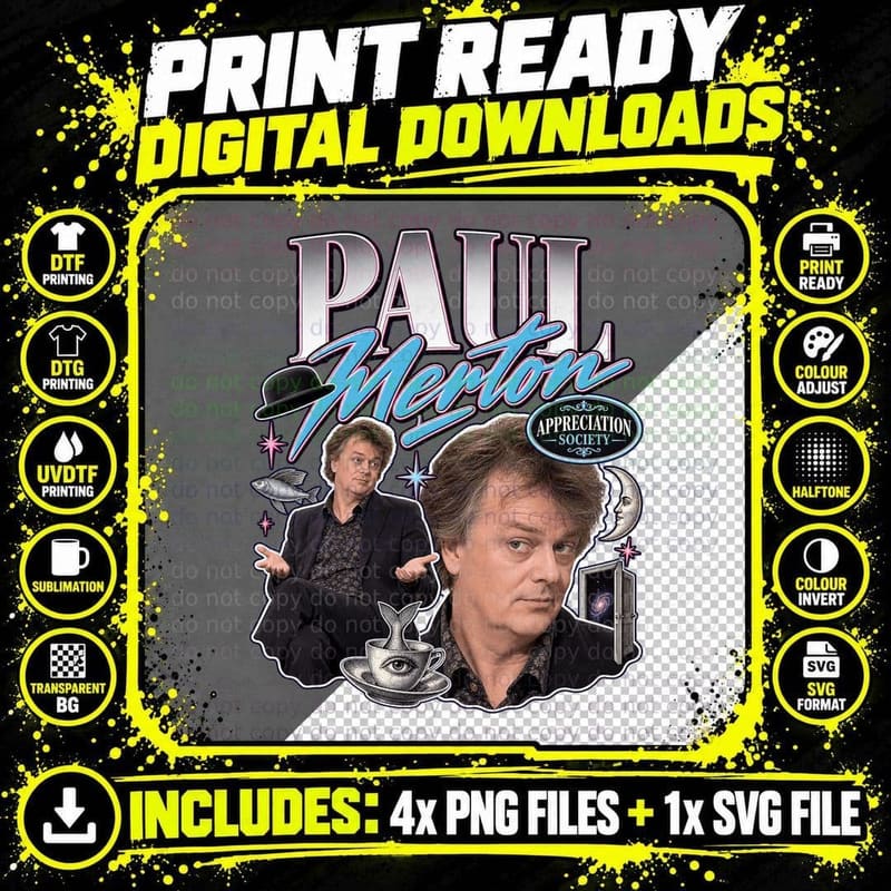 Paul Appreciation Society Surreal Panel Show Comedian Floating Teacup T-Shirt Png SVG Digital Bundle