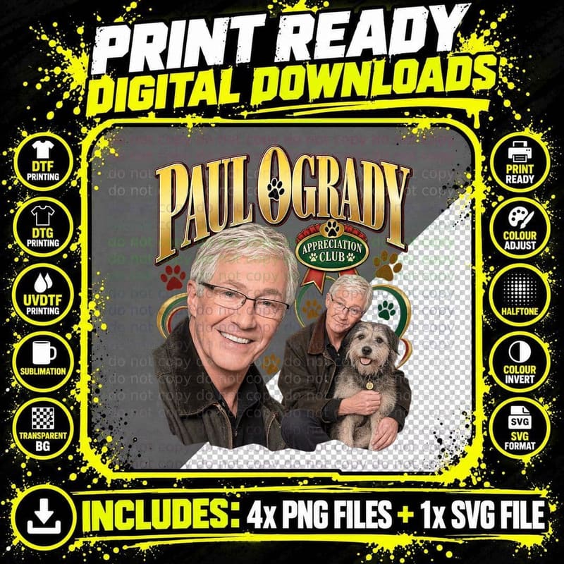 Paul Appreciation Club Rescue Dog Paw Prints Silver Hair Animal Lover T-Shirt Png SVG Digital Bundle
