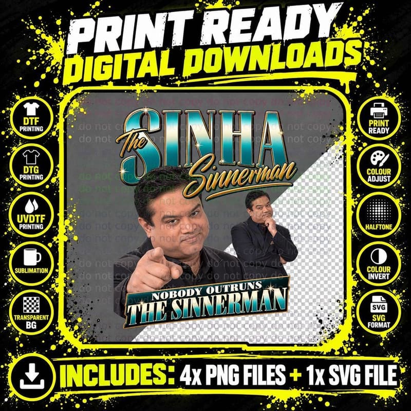 Paul Sinha The Sinnerman The Chase Retro VHS Game Show Png SVG Digital Bundle