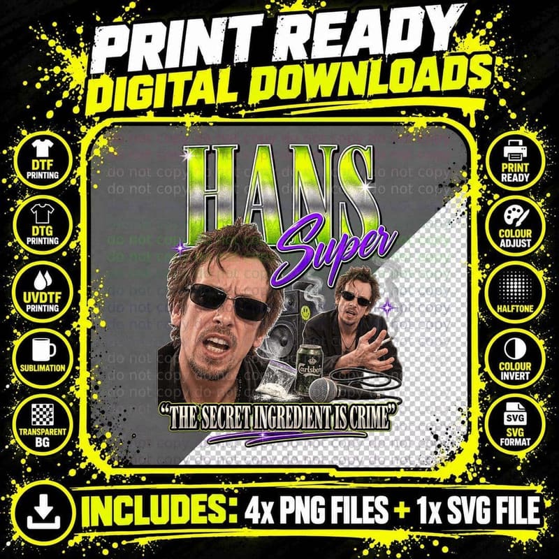 Peep Show Super Hans Retro 90s Bootleg Secret Ingredient Png SVG Digital Bundle