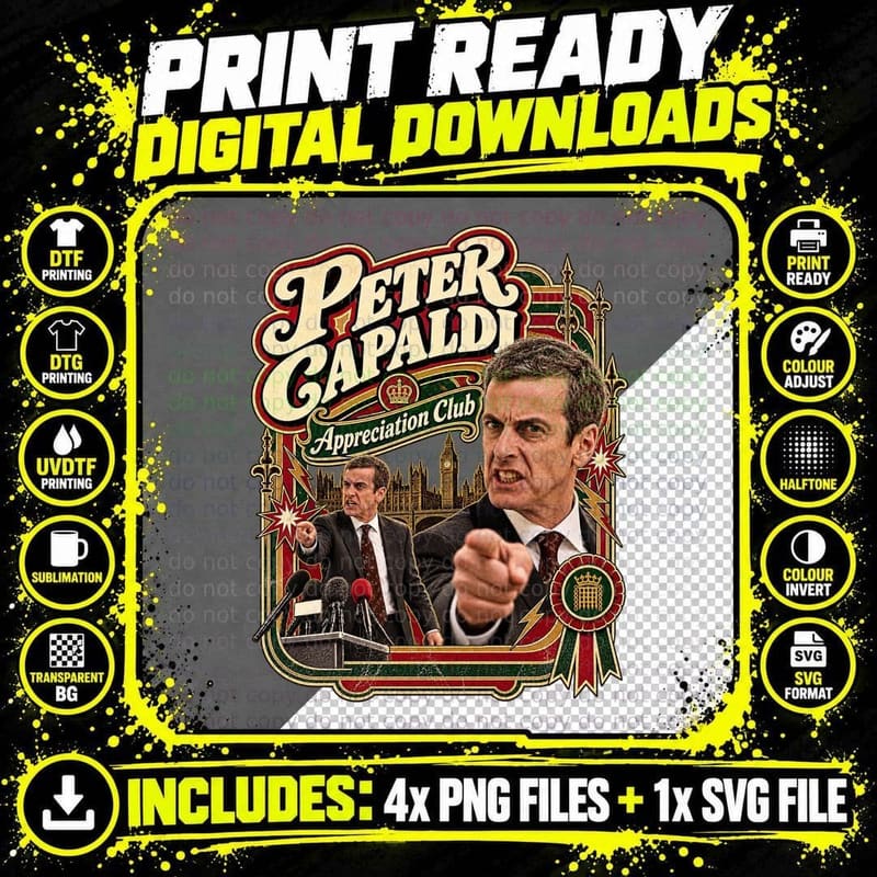 Peter Appreciation Club Malcolm Tucker Spin Doctor Political Satire T-Shirt Png SVG Digital Bundle