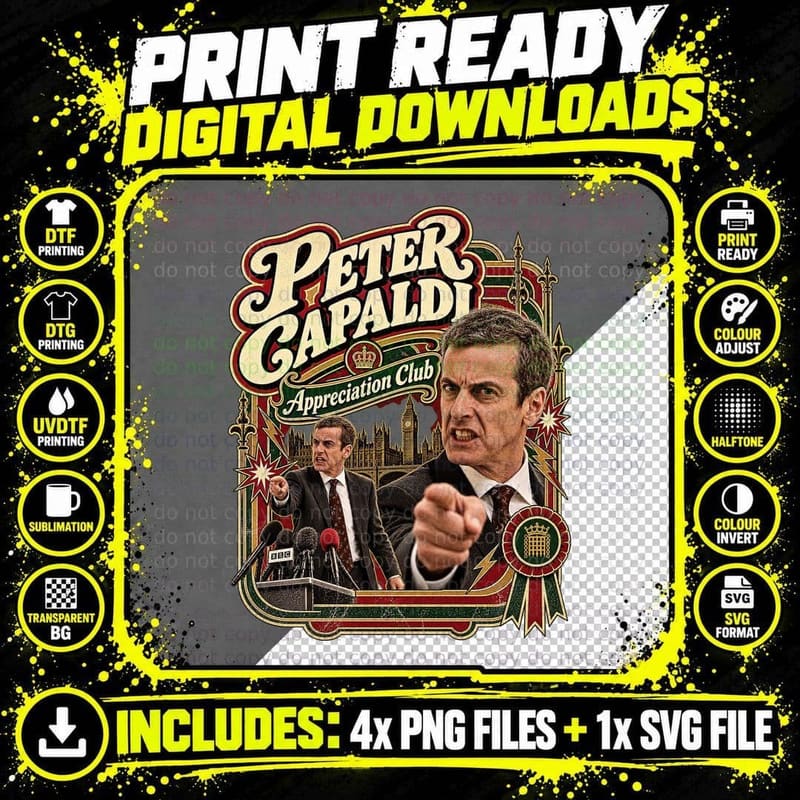 Peter Appreciation Club Vintage Malcolm Tucker Sweary Spin Doctor Sitcom T-Shirt Png SVG Digital Bundle