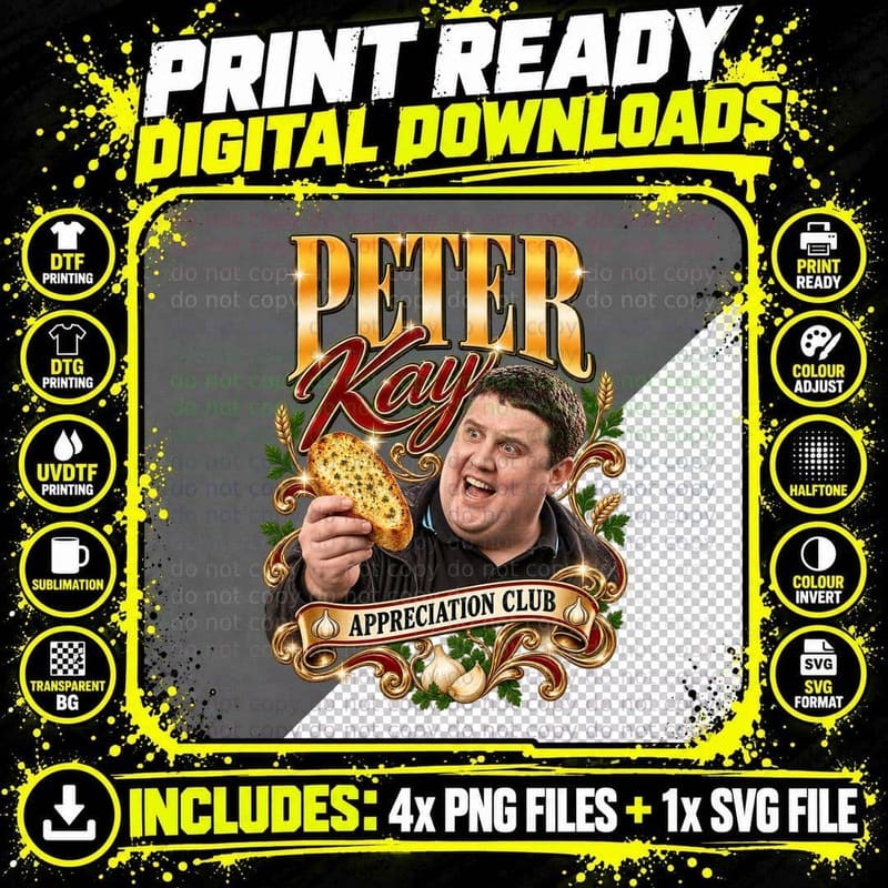 Peter Appreciation Club Garlic Bread Bolton Stand Up Comedian Retro T-Shirt Png SVG Digital Bundle