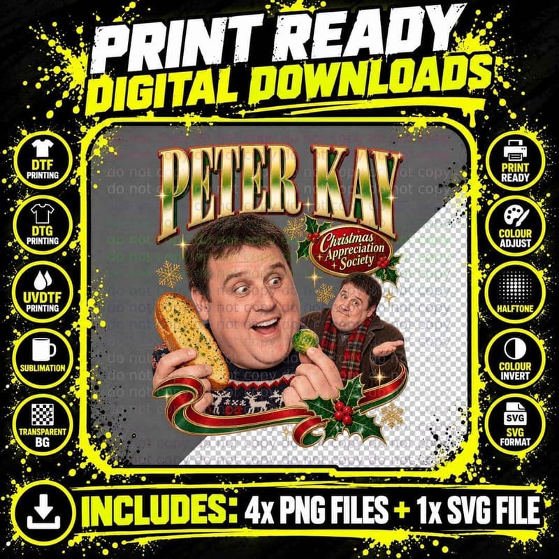 Peter Christmas Appreciation Society Garlic Bread Bolton Comic Festive T-Shirt Png SVG Digital Bundle