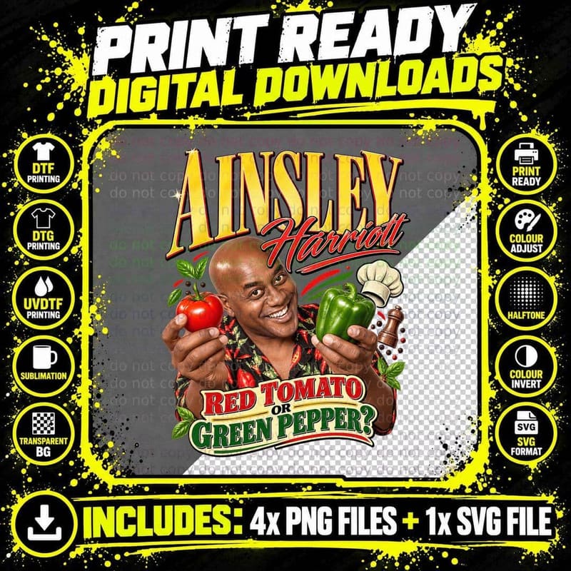 Ready Steady Cook Retro 90s Ainsley Harriott Food Comedy Png SVG Digital Bundle