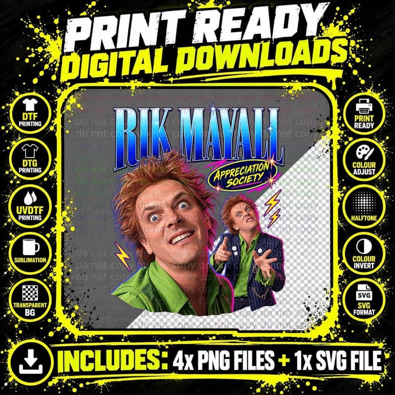 Rik Appreciation Society 80s Alternative Comedy Anarchic Comedian Retro T-Shirt Png SVG Digital Bundle