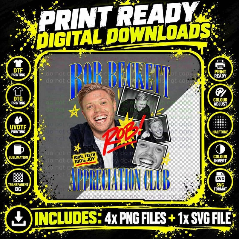 Rob Appreciation Club Teeth And Joy Big Smile South London Comedian T-Shirt Png SVG Digital Bundle