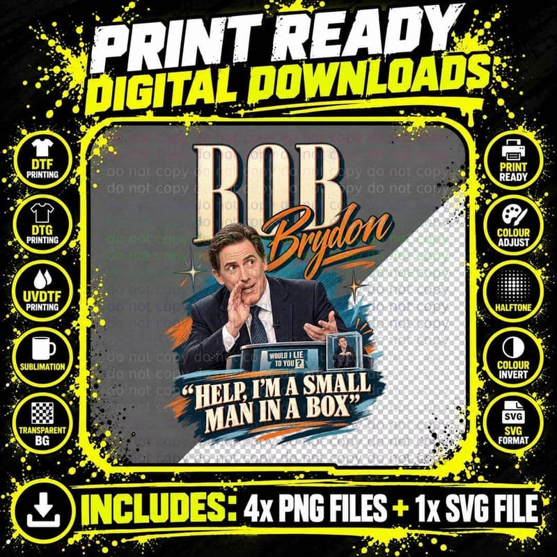 Rob Brydon Would I Lie to You Retro Comedy Small Man in Png SVG Digital Bundle