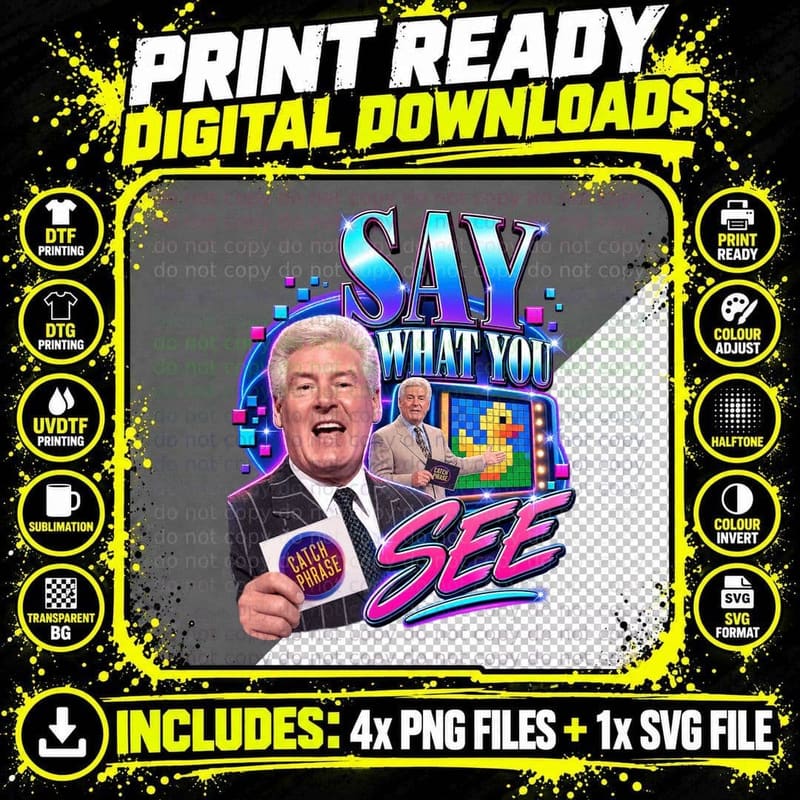 Roy Say What You See Retro Picture Puzzle Game Show Host Vintage TV T-Shirt Png SVG Digital Bundle
