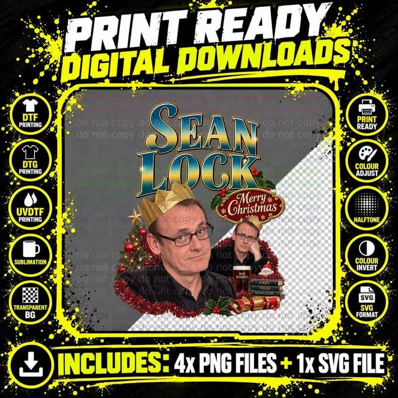 Sean Merry Christmas Paper Crown Deadpan British Comedian Retro Vintage T-Shirt Png SVG Digital Bundle