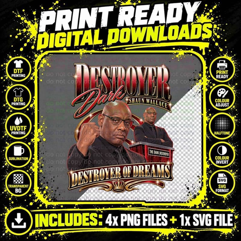 Shaun Wallace Dark Destroyer The Chase Retro VHS Game Png SVG Digital Bundle
