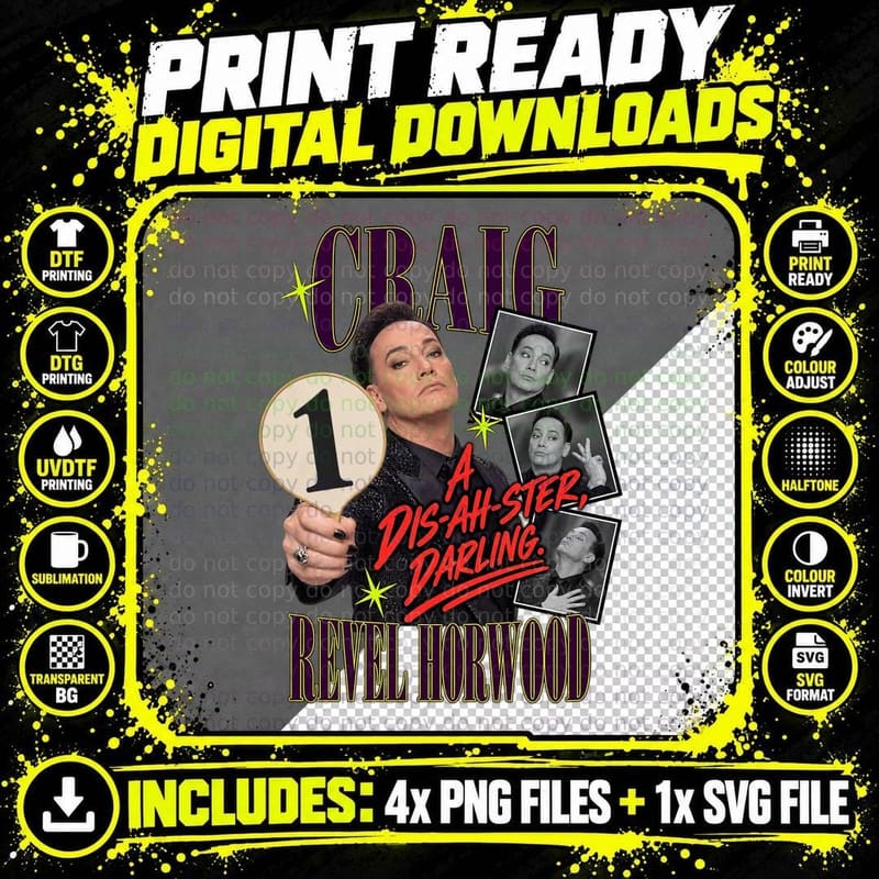 Strictly Come Dancing Vintage Craig Revel Horwood Judge Png SVG Digital Bundle