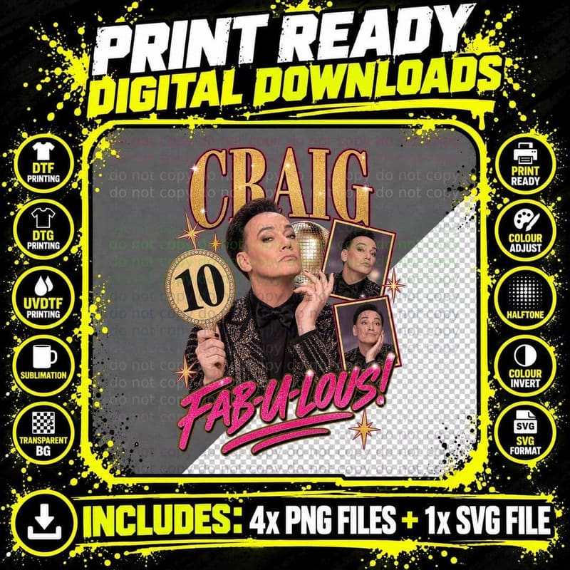 Strictly Come Dancing Vintage Craig Revel Horwood Png SVG Digital Bundle