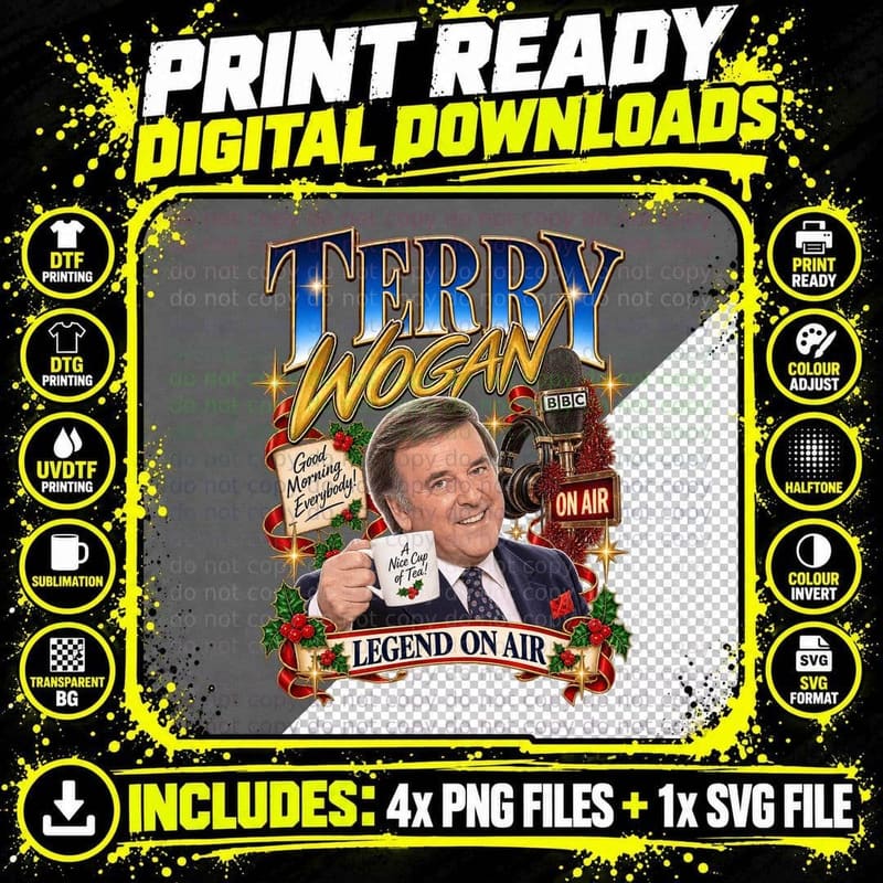 Terry Wogan Christmas Retro British Radio Very Wogan Png SVG Digital Bundle