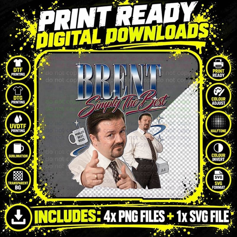 David Brent Simply The Best World's Best Boss Mug Slough Mockumentary T-Shirt Png SVG Digital Bundle