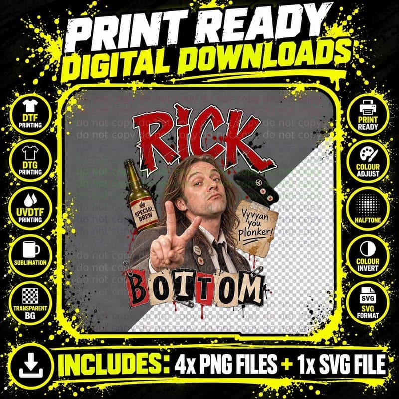 Young Ones Rick Vintage People's Poet British Punk Png SVG Digital Bundle