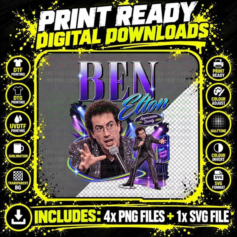 Ben Stand Up Comedy Tonight Appreciation Society 80s British Comedian T-Shirt Png SVG Digital Bundle