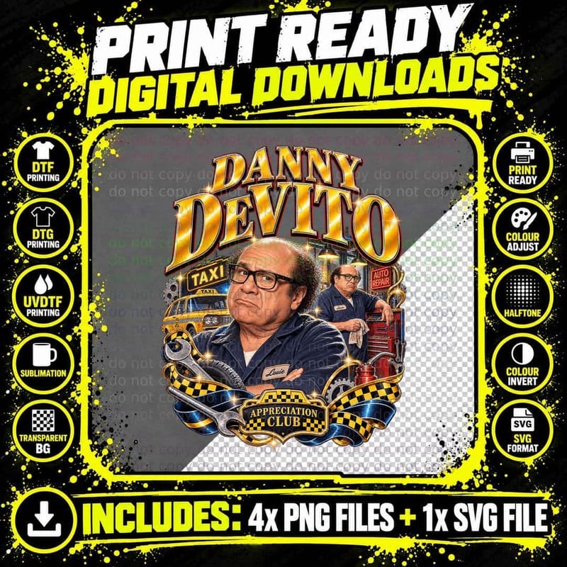 Danny Louie Appreciation Club Retro 70s New York Cab Depot Sitcom Comedy T-Shirt Png SVG Digital Bundle