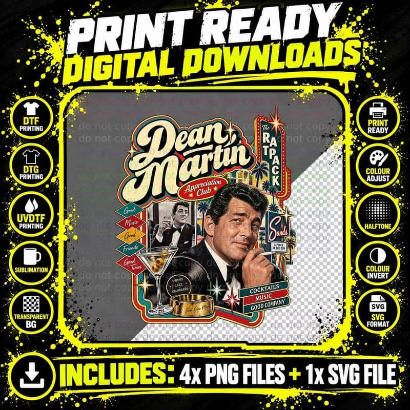 Dean Good Music Good Friends Good Times Appreciation Club Crooner T-Shirt Png SVG Digital Bundle