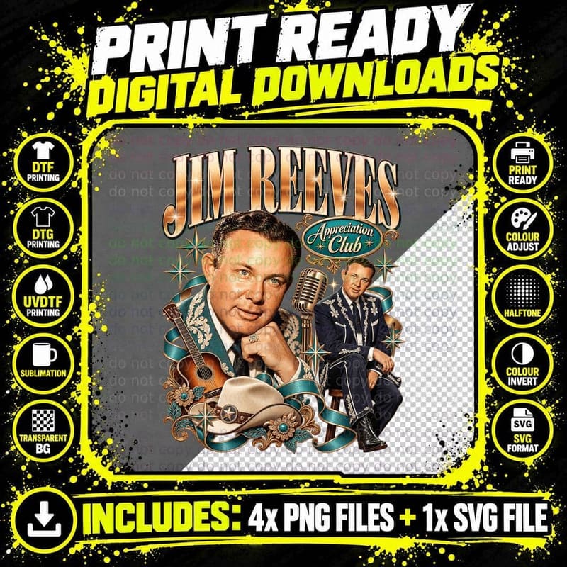 Gentleman Jim Appreciation Club Vintage Country Music Singer Western T-Shirt Png SVG Digital Bundle