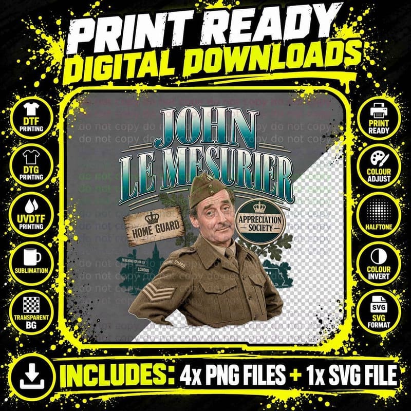John Appreciation Society Home Guard Wartime British Sitcom Vintage T-Shirt Png SVG Digital Bundle
