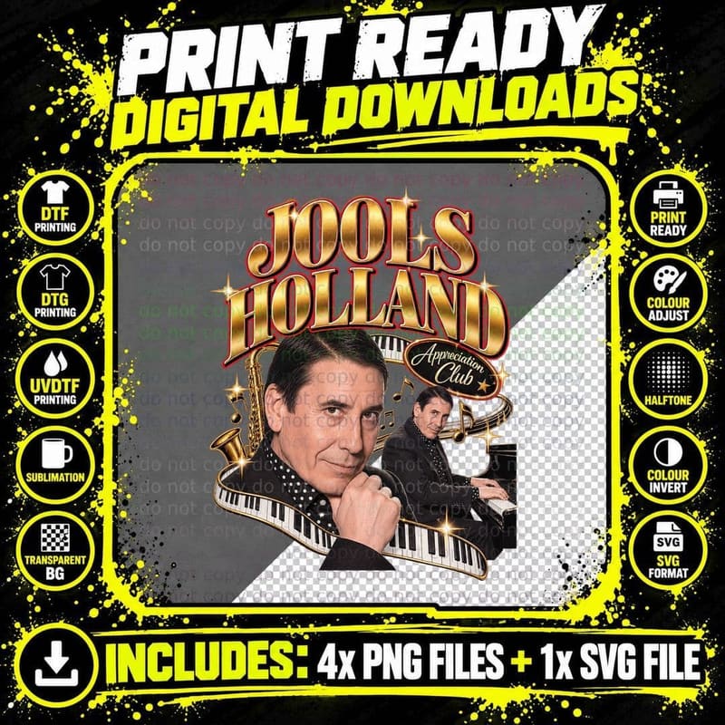 Jools Appreciation Club Boogie Woogie Piano Player Music TV Host T-Shirt Png SVG Digital Bundle
