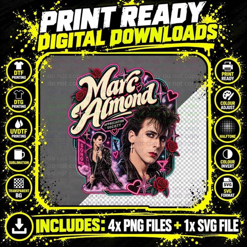 Marc Tainted Love Appreciation Society 80s Synthpop Singer Retro T-Shirt Png SVG Digital Bundle
