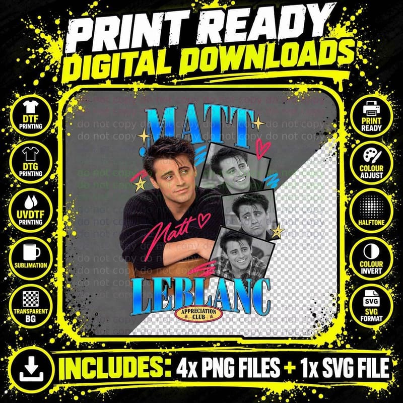 Matt Appreciation Club 90s American Sitcom Actor Heartthrob Retro T-Shirt Png SVG Digital Bundle