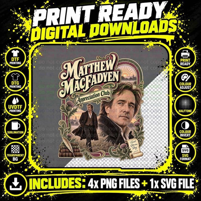 Matthew Appreciation Club Regency Romance Actor Misty Dawn Walk T-Shirt Png SVG Digital Bundle