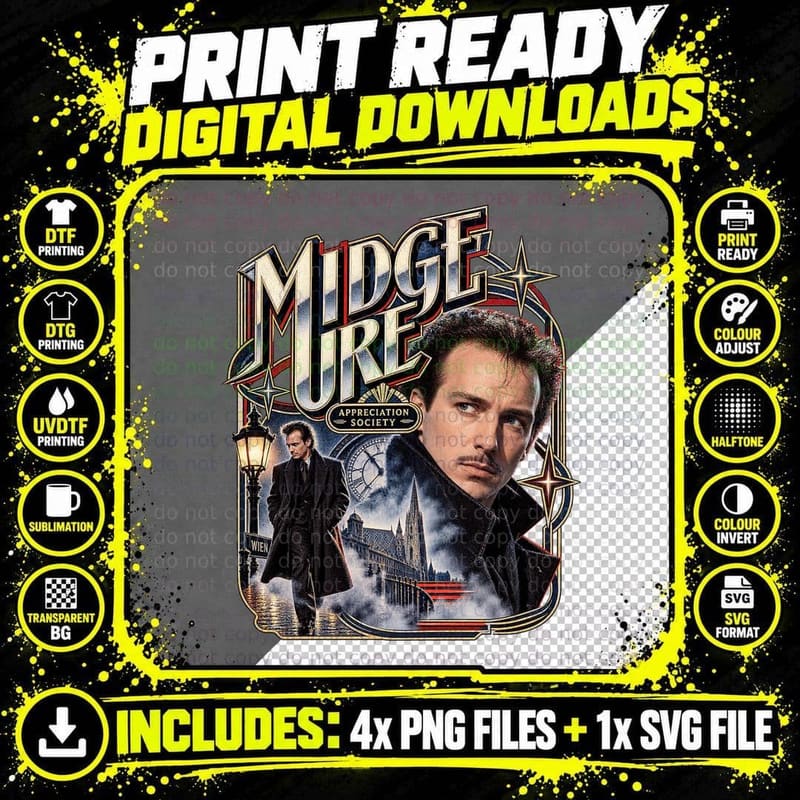 Midge Vienna Appreciation Society 80s New Wave Synth Singer T-Shirt Png SVG Digital Bundle