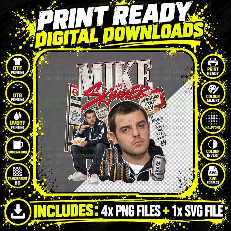 Mike UK Garage Forever Appreciation Society 00s Rapper Geezer T-Shirt Png SVG Digital Bundle