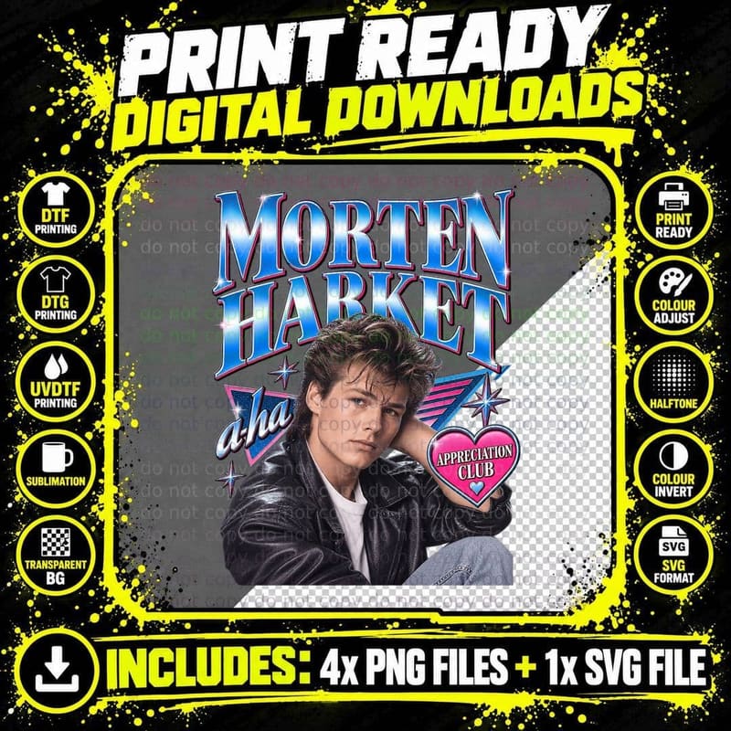 Morten Appreciation Club 80s Norwegian Synth Pop Singer Retro T-Shirt Png SVG Digital Bundle
