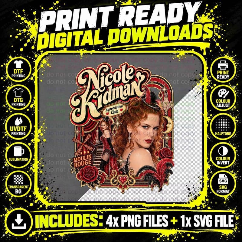 Nicole Appreciation Club Paris Cabaret Musical Movie Red Hair T-Shirt Png SVG Digital Bundle