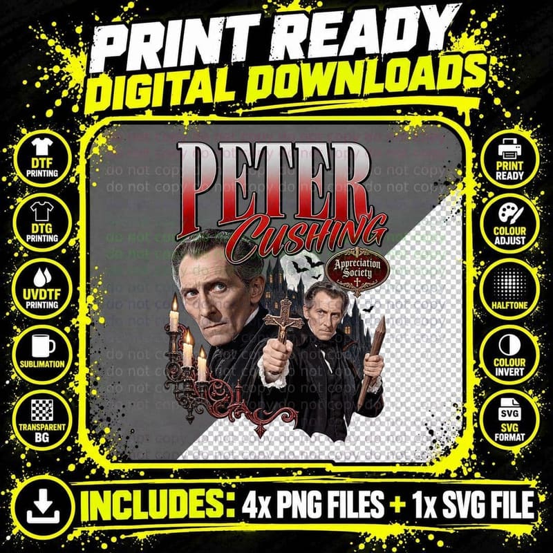 Peter Appreciation Society Gothic Horror Vampire Hunter Crucifix T-Shirt Png SVG Digital Bundle