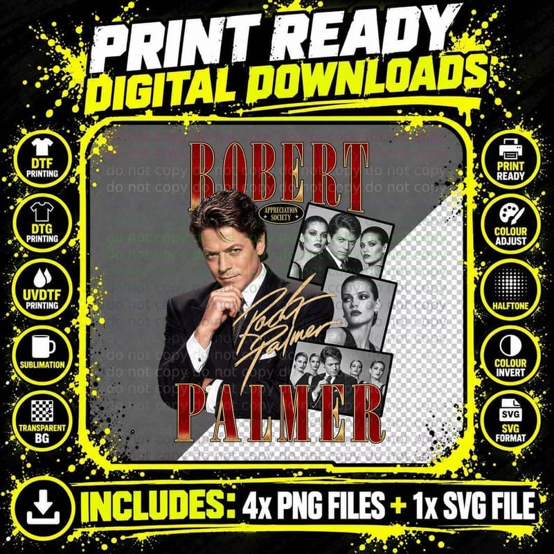 Robert Appreciation Society 80s Suited Singer Photo Collage Vintage T-Shirt Png SVG Digital Bundle