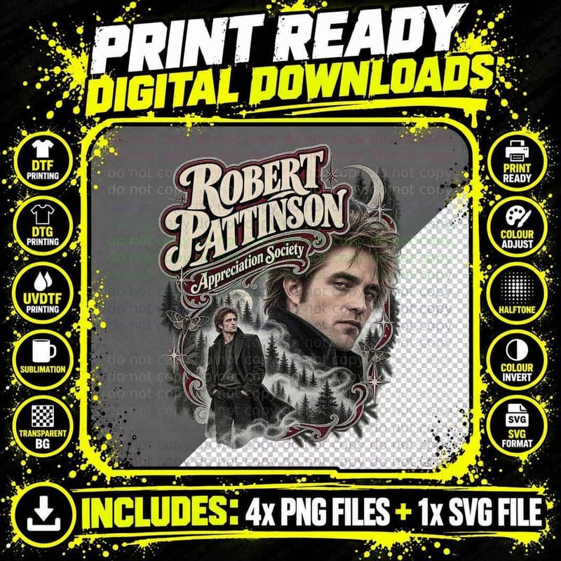 Robert Appreciation Society Gothic Forest Moody Actor Retro Vintage T-Shirt Png SVG Digital Bundle