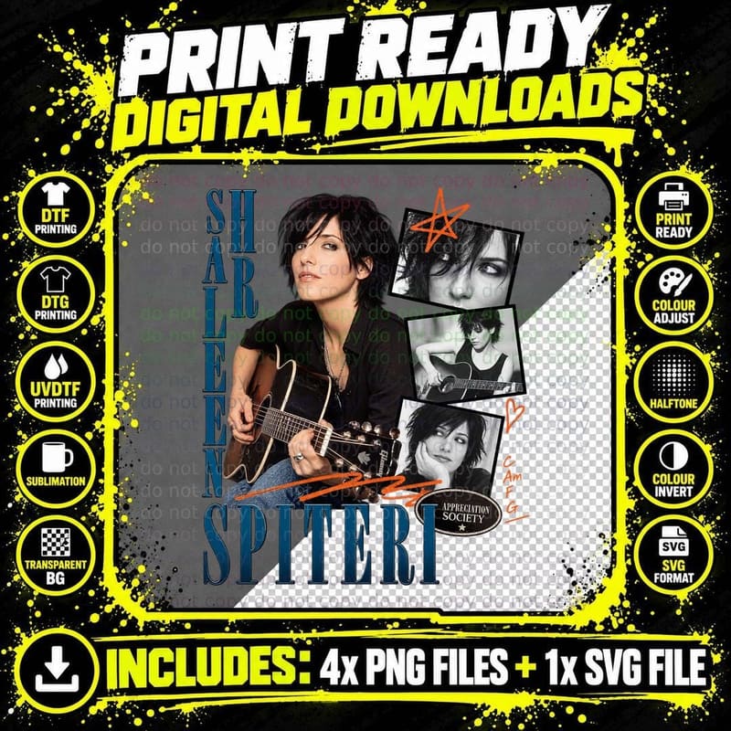 Sharleen Appreciation Society 90s Scottish Pop Rock Singer Guitar Retro T-Shirt Png SVG Digital Bundle