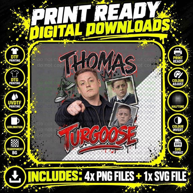 Thomas As Shaun 80s British Indie Film Actor Appreciation Club Retro T-Shirt Png SVG Digital Bundle