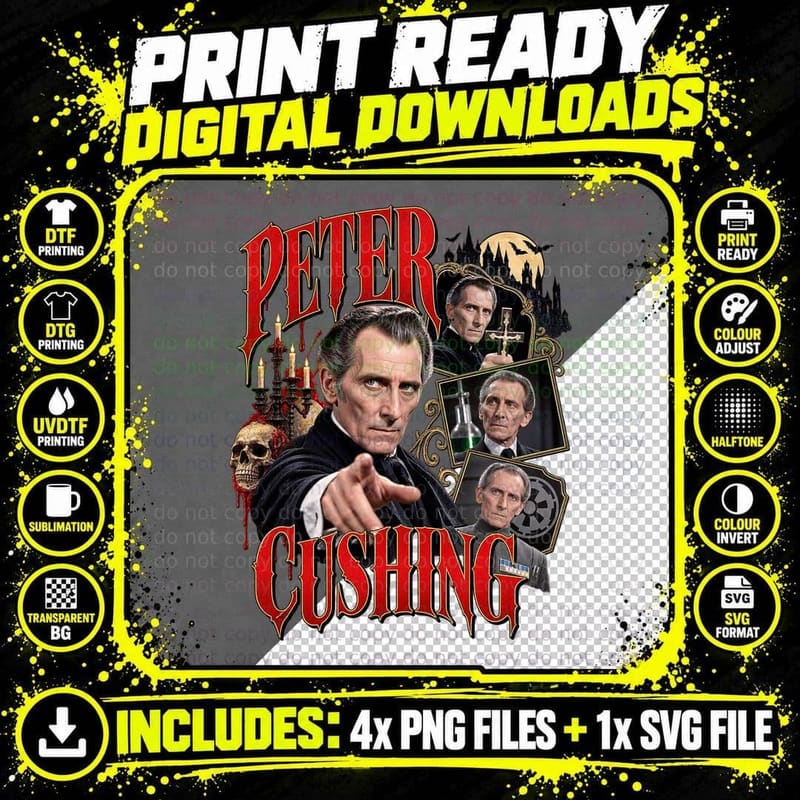 Peter As Van Helsing Vampire Slayer 50s British Gothic Horror Crucifix T-Shirt Png SVG Digital Bundle