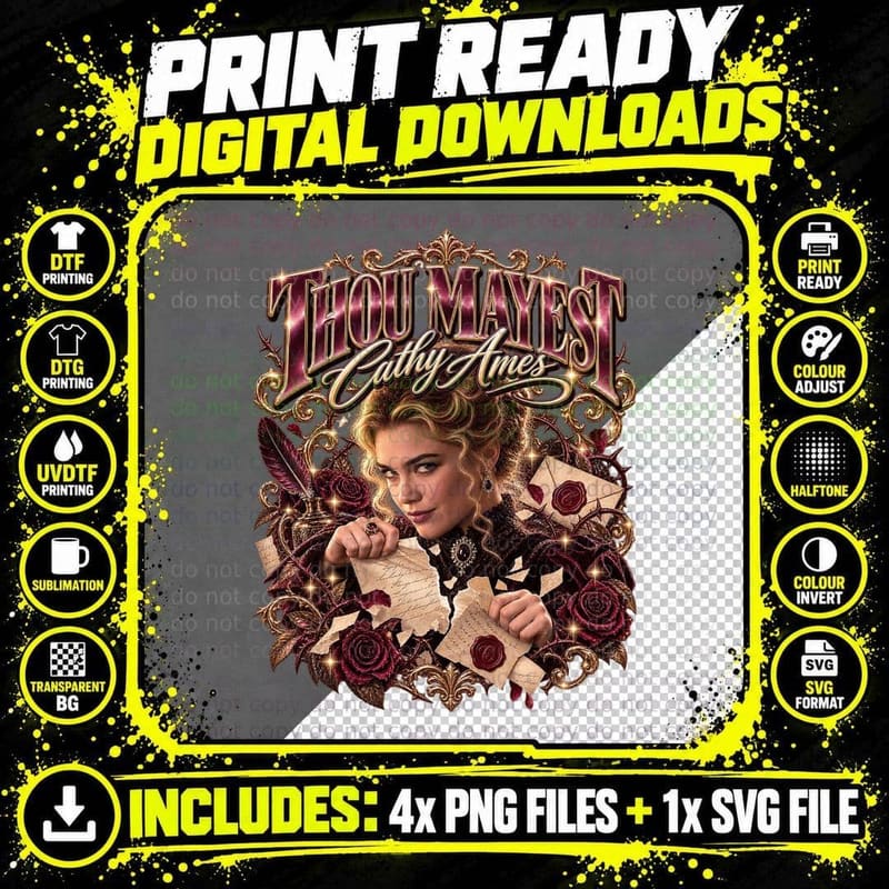 East of Eden Gothic Retro Cathy Ames Victorian Thou Png SVG Digital Bundle
