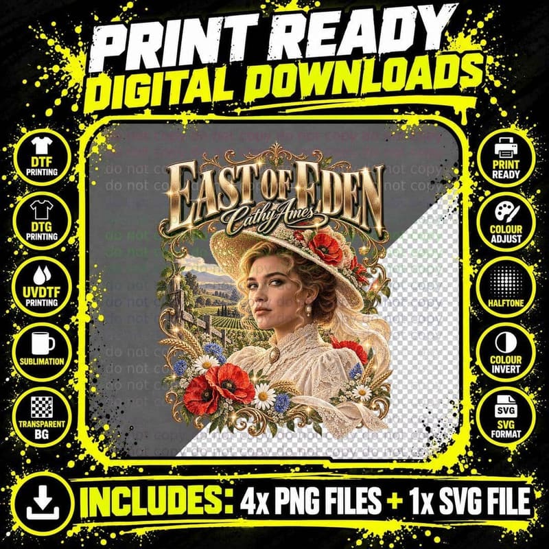 East of Eden Vintage Retro Floral Victorian Florence Png SVG Digital Bundle
