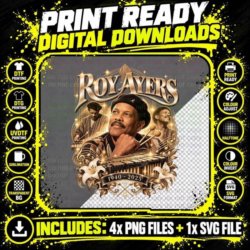 Roy Ayers 1940 2025 Memorial Tribute Soul Jazz Funk Png SVG Digital Bundle