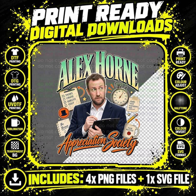 Alex Appreciation Society Tasks Chaos Genius Stopwatch Comedy Panel Show T-Shirt Png SVG Digital Bundle