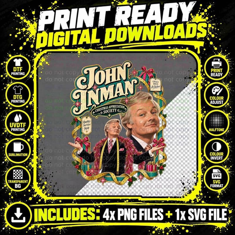 Are You Being Served John Inman Mr Humphries Christmas Png SVG Digital Bundle
