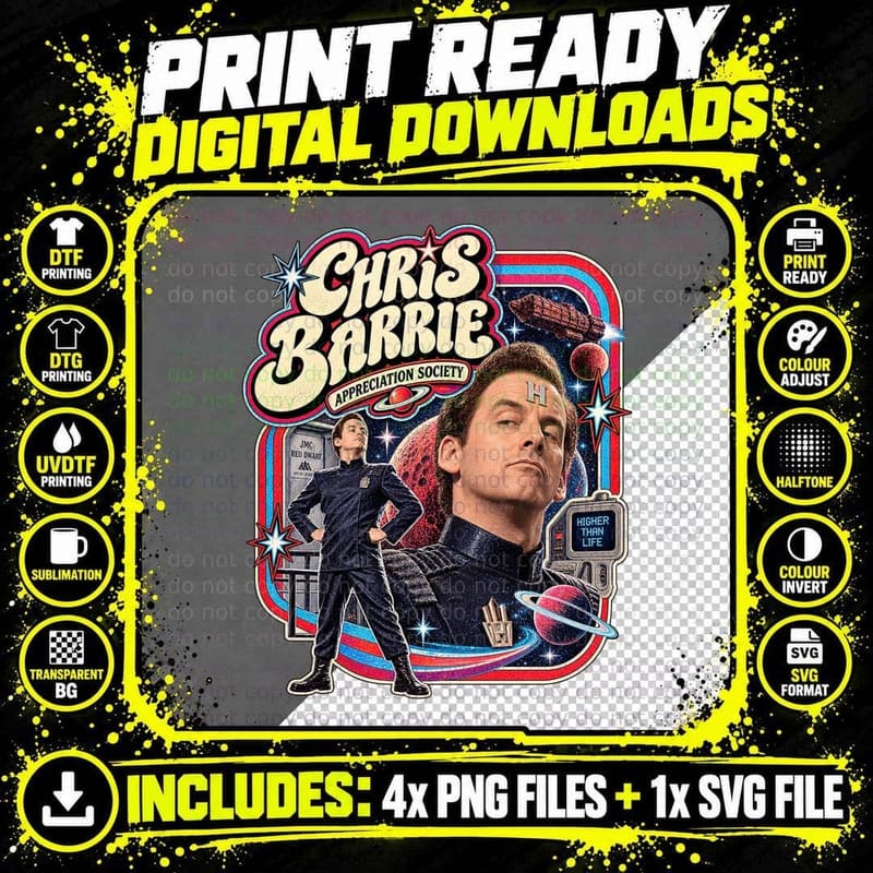 Chris Appreciation Society Rimmer Hologram Higher Than Life Space Sitcom T-Shirt Png SVG Digital Bundle