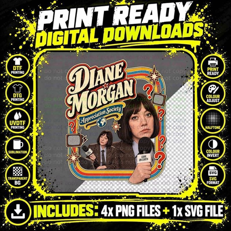 Diane Appreciation Society Philomena Deadpan Mockumentary Presenter T-Shirt Png SVG Digital Bundle